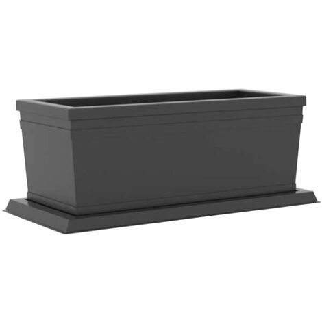 Pflanzkasten, rechteckig, aus Harz, mit glatter Oberfläche für den Außenbereich, Made in Italy -Glatte Pflanzkasten 80 / Anthrazit
