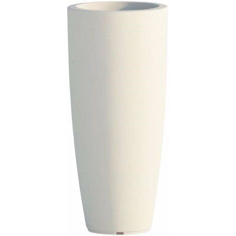 Runde und hohe Vase Cromia Stilo, einfarbig, für draußen und drinnen 'Made in Italy -Weiß / Ø40 x H 90 cm
