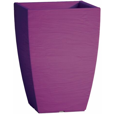 Quadratische Vase Cromia Adone, aus Herz, mit Dekoration "Made in Italy" 27 x 27 x h 38 cm -Vase / Violett