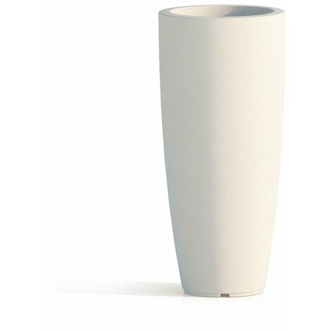 Runde und hohe Vase Cromia Stilo, einfarbig, für draußen und drinnen 'Made in Italy -Eisfarbig / Ø40 x H 90 cm