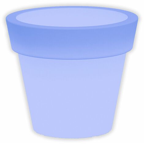 Runde leuchtende Vase Gemma Bright mit LED-Laterne Dekoration 'Made in Italy' für den Außenbereich -Gemma 50 cm / Blau / Mit Kabel