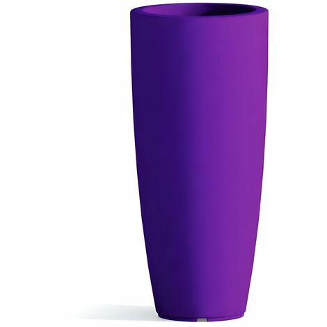 Runde und hohe Vase Cromia Stilo, einfarbig, für draußen und drinnen 'Made in Italy -Violett / Ø40 x H 90 cm