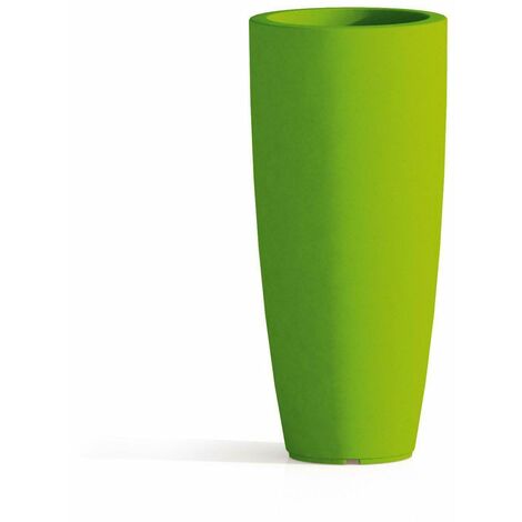 Runde und hohe Vase Cromia Stilo, einfarbig, für draußen und drinnen 'Made in Italy -Grün / Ø40 x H 90 cm