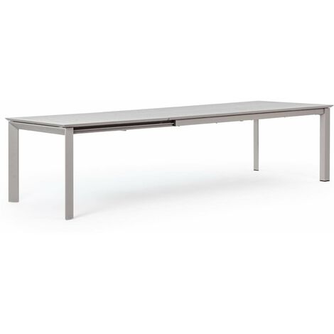 Ausziehbarer Tisch "Konnor" aus Aluminium-Teleskop-200-300x110 für Garten und Veranda -Rastin Grau