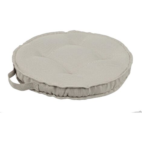 Rundes, gestepptes Stuhlkissen aus wasserabweisendem 230 g Polyester für den Innen- und Außenbereich -Beige / 1 Stück