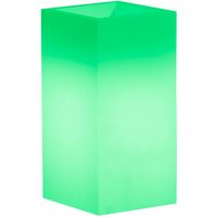 Quadratische leuchtende Vase "Cube", mit Dekoration, für den Außenbereich und Garten 'Made in Italy' 40 x 40 cm -80 cm / Grün / Mit Kabel