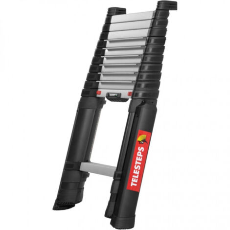 Telesteps – Échelle télescopique 3.50m – Stabilisateur pour sécurité – Aluminium anodisé – Marches larges antidérapantes – Certifiée EN 131