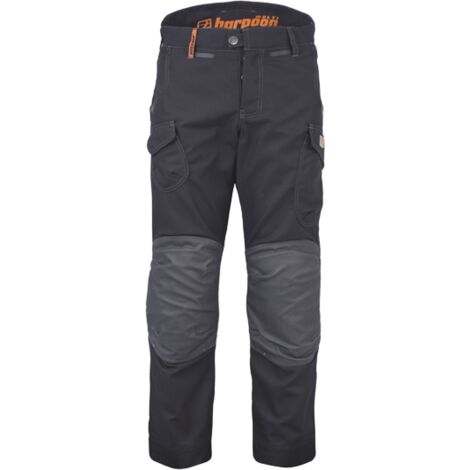 Pantalon de jardinage Harpoon multi graphite – 60% coton, 40% polyester – Homologué EN-14404 avec genouillères – 7 poches fonctionnelles – Bosseur
