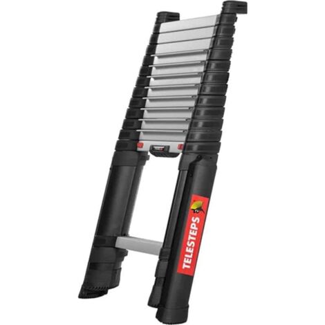 Telesteps – Échelle télescopique 4.10m – Stabilisateur pour sécurité – Aluminium anodisé – Marches larges antidérapantes – Certifiée EN 131 (1/7)