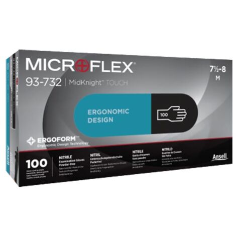 Gants Nitrile Microflex 93-732 Taille XS boite de 100 Ansell (1/2)