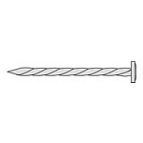 Pointes torsadées tête plate acier brut, diamètre 3,5 mm, longueur 70 mm, cartouche de 5 kg - PATE