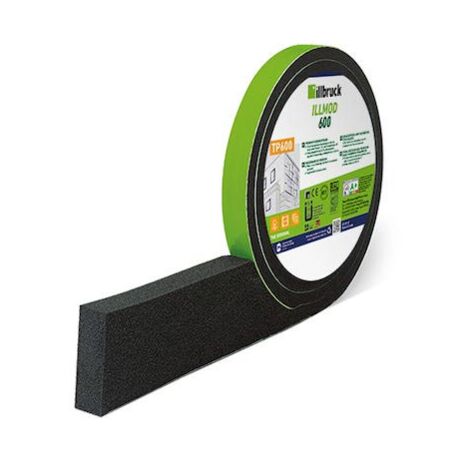 Illbruck – Bande d'étanchéité TP600 20/5-11 – Mousse polyuréthane précomprimée – Étanchéité pluie battante – Perméable à la vapeur d'eau – Longueur 5.6m
