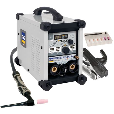 GYS – Poste à souder MMA 230A – TIG DC Pulsé jusqu'à 2 kHz – Arc stable jusqu'à 100m – Réglage d'intensité – 79311