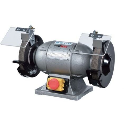 Promac – Touret à meuler 316E – 230V – Moteur monté sur roulements à billes – Interrupteur anti-redémarrage – Meule 150x25 Gr36/Gr60