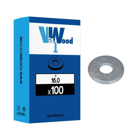 Rondelle De Charpente Serie Ch Acier Zingue Blanc M16 Bte 100 Viswood (1/2)