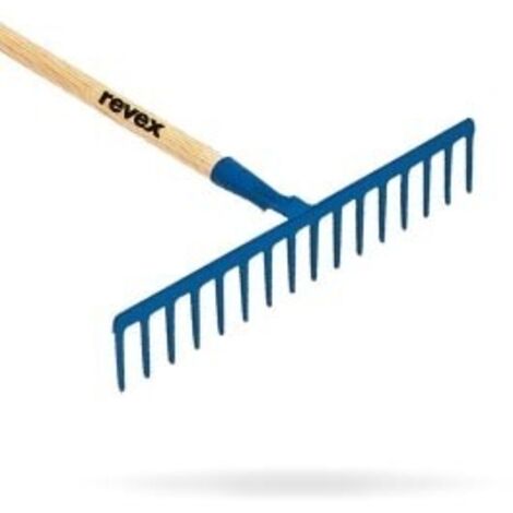 Revex – Râteau à béton forgé 16 dents droites – Largeur peigne 460 mm – Longueur dents 70 mm – Poids 800 g – 134941