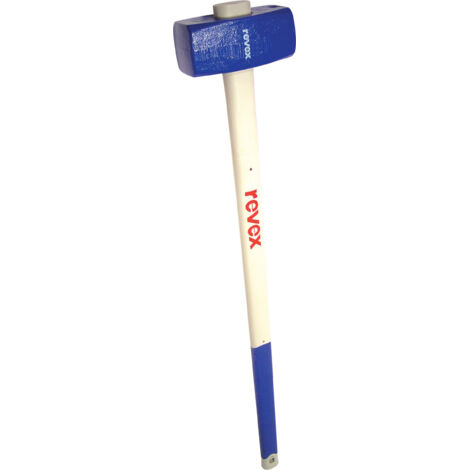 Revex – Masse couple tri-matière 4 kg – Manche 90 cm en fibre de verre – Zone de frappe 65 x 65 mm – Pour fendre le bois avec coin