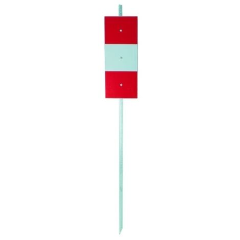 Taliaplast – Piquet de chantier K5b simple face rétro réfléchissante 375 x 150 mm – Cornière acier galvanisé – Hauteur 1M – 520101