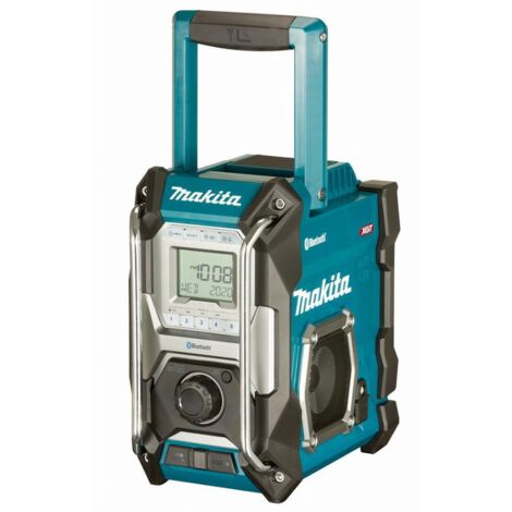 Makita – Radio de chantier 12-40V Li-Ion IP65 – Bluetooth 5.0 – Autonomie jusqu'à 27,5h – Adaptateur secteur inclus – MR002G