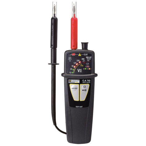 Chauvin Arnoux – Testeur de tension 600V CAT IV – Autotest complet – LED ELV pour sécurité – Accessoires IP2X disponibles