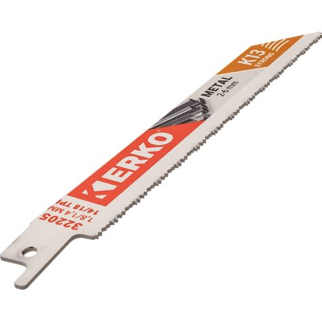 Lame Scie Sabre 150 x 19 x 1.3 14/18T Metal K13 lot de 5 Erko