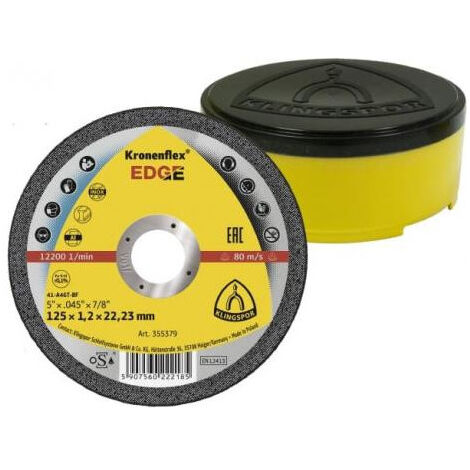 Disque à tronconner acier inox alu 125x1.2x22.23 Klingspor
