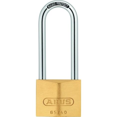 Abus – Cadenas à clé laiton anse longue 50mm – Sécurité renforcée avec profil paracentrique – Livré avec 2 clés – Pour espaces confinés