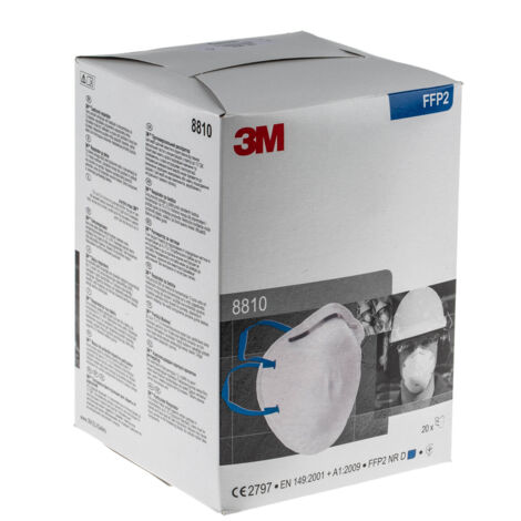 3M – Masque de protection FFP2 sans soupape – Protection contre poussières et brouillards – Boîte de 20 masques – Conception ergonomique