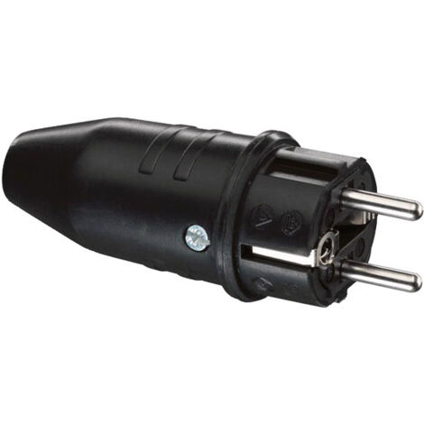 Brennenstuhl – Fiche mâle mobile IP44 pour câbles 3G1,5 et 3G2,5 – Courant 16 A, tension 230 V – Caoutchouc étanche – 1375641