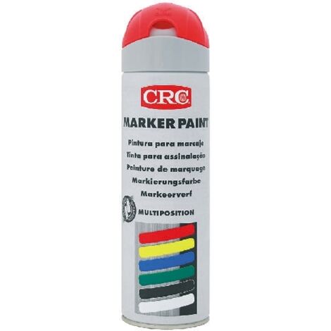 Peinture aérosol CRC MARKER PAINT, Rouge Fluorescent, 500ml ( Prix pour 1 ) (1/7)