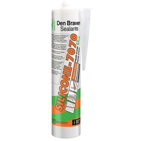 Silicone 7070 Plus Bronze 300ml – Mastic neutre alcoxy pour étanchéité – Excellente adhérence sur PVC et aluminium laqué – Résistance -40°C à +120°C – Den Braven
