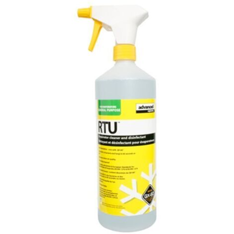 Nettoyant désinfectant RTU pour évaporateurs 1L – Améliore performance énergétique – QX-60 désinfectant puissant – 99.9 % des microbes éliminés – Salina