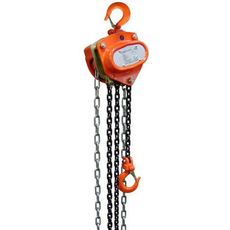 Levac – Palan manuel à chaîne 1000 kg – Hauteur de levée 3 m – Acier de Grade 80 avec traitement anti-corrosion – Pour chantiers exigeants - CMU 1 T