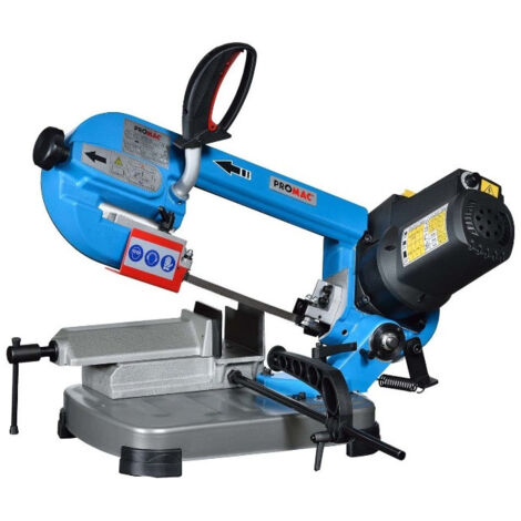 Promac – Scie à ruban manuelle 1,0 kW 230V – Capacité de coupe 125 mm – Vitesse 25-80 m/min – Archet pivotant 60° – 349V