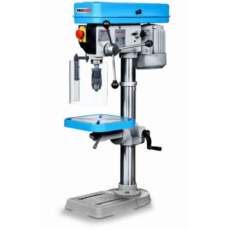 Promac – Perceuse magnétique 0,37kW 230V 5 vitesses – Table ajustable avec rainures – Mandrin autoserrant 16mm – 212