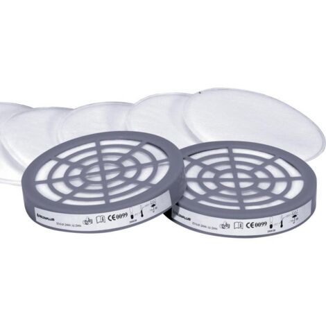 Delta Plus – Kit de 6 pré-filtres P2 pour demi-masque M6200 M6400 – Protection P2R – Fibres synthétiques non tissées – Adaptateurs inclus (1/2)