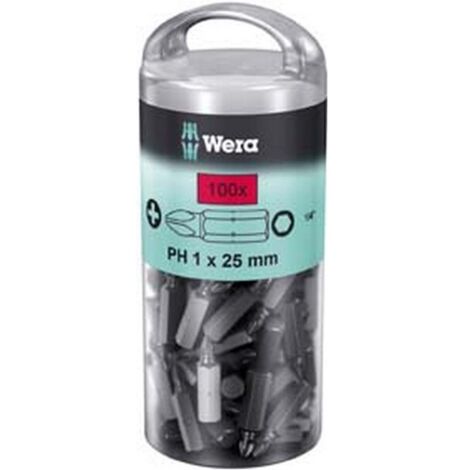 Gros emballage de bits 851/1 Z 1/4 pouce PH 2 L.25mm DIN ISO 1173, Forme C 6,3 100 pièces/boîte