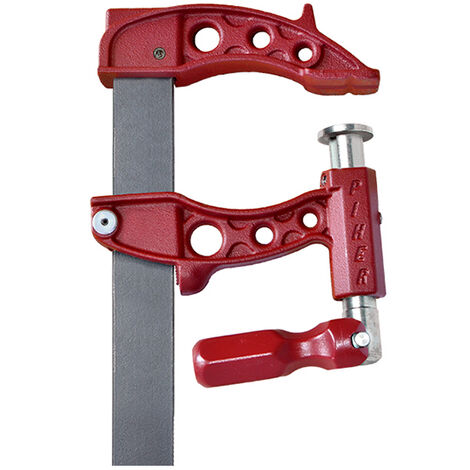 Piher – Serre-joint à pompe Maxipress F 200x120mm – Puissance de serrage 9000N – Tige en acier laminé 35x8mm – Manche démontable