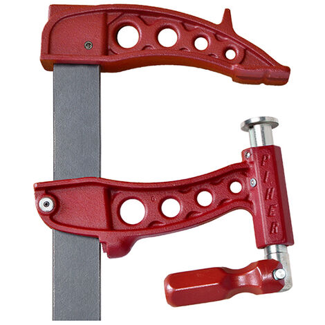 Piher – Serre-joint à pompe 500x120mm – Puissance de serrage 9000 N – Tige en acier laminé 35x8mm – Saillie 12cm – Manche démontable