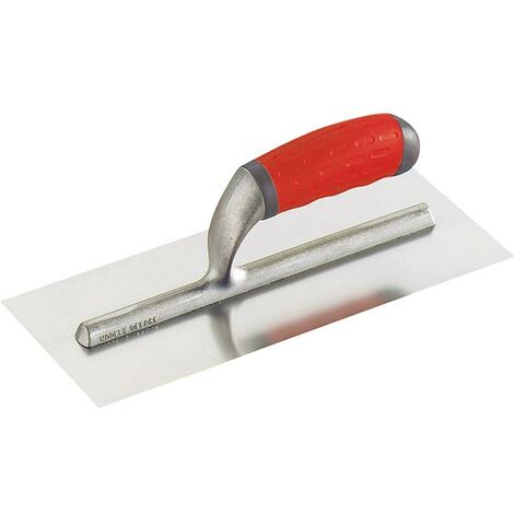 L'Outil Parfait – Platoir inox biseauté 280x120mm – Lame en acier inoxydable 0,6mm – Manche ergonomique pour confort – Pour lissage et enduisage