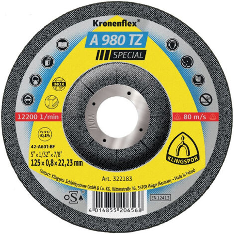 Disque a tronconner 125x0.8x22.23 Klingspor
