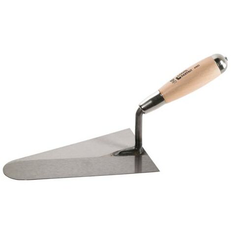 L'Outil Parfait – Truelle italienne ronde 18 cm – Lame acier trempé vernie – Manche bois hêtre PEFC – Virole et capuchon nickelés – Fabriqué en France