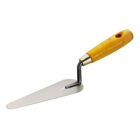 L'Outil Parfait – Truelle langue de chat 14cm – Lame acier pour finitions plâtre – Manche en bois jaune collé – Virole laitonnée