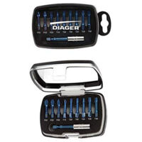 Diager – Coffret d'embouts de vissage 10 pcs – 3 Pozidriv et 6 Torx – Longueur 30 mm – Acier allié anti-casse pour vissage impact