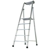Tubesca Comabi – Marchepied aluminium 7 marches – Charge maximale 300 kg – Norme EN 131 – Système anti-rotation – Plateforme renforcée 390 x 382 mm