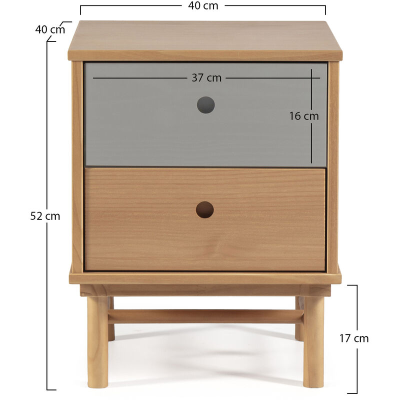 Cassettiera Magnus 4 cassetti, legno massiccio, 40 cm (larghezza) 40 cm ( profondità) 94 cm (altezza)