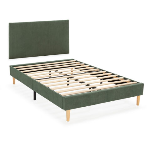 Base imbottita + testiera Bari 90x190 cm colore Verde