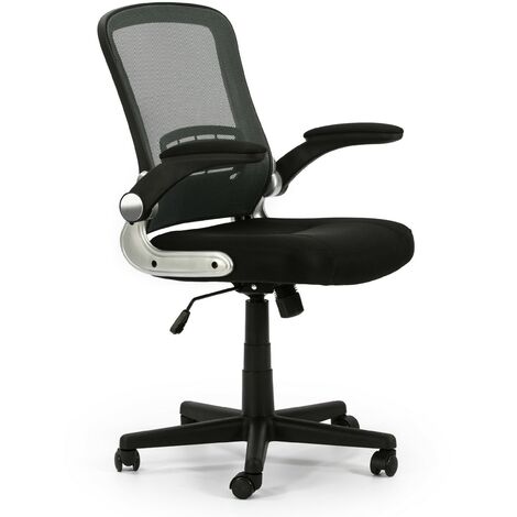 Sedia da Ufficio Cosmos sollevabile e reclinabile con Schienale a Rete, Color Nero, braccioli mobili (1/4)