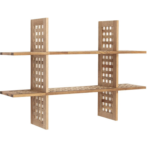 Mensola Da Parete Relaxdays In Legno Di Noce - 3 Ripiani, 54x60x15 Cm, Per Cucina O Bagno