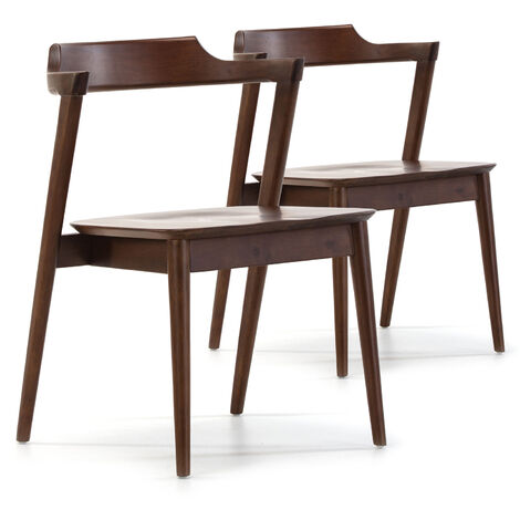 Pack 2 sedie Venus color noce, legno massello, 58 x 57,5 x 76 cm